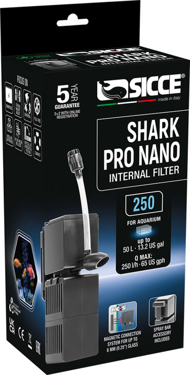 Shark Pro Nano 250, Internal Filter, 1.5m, EU 2 pins